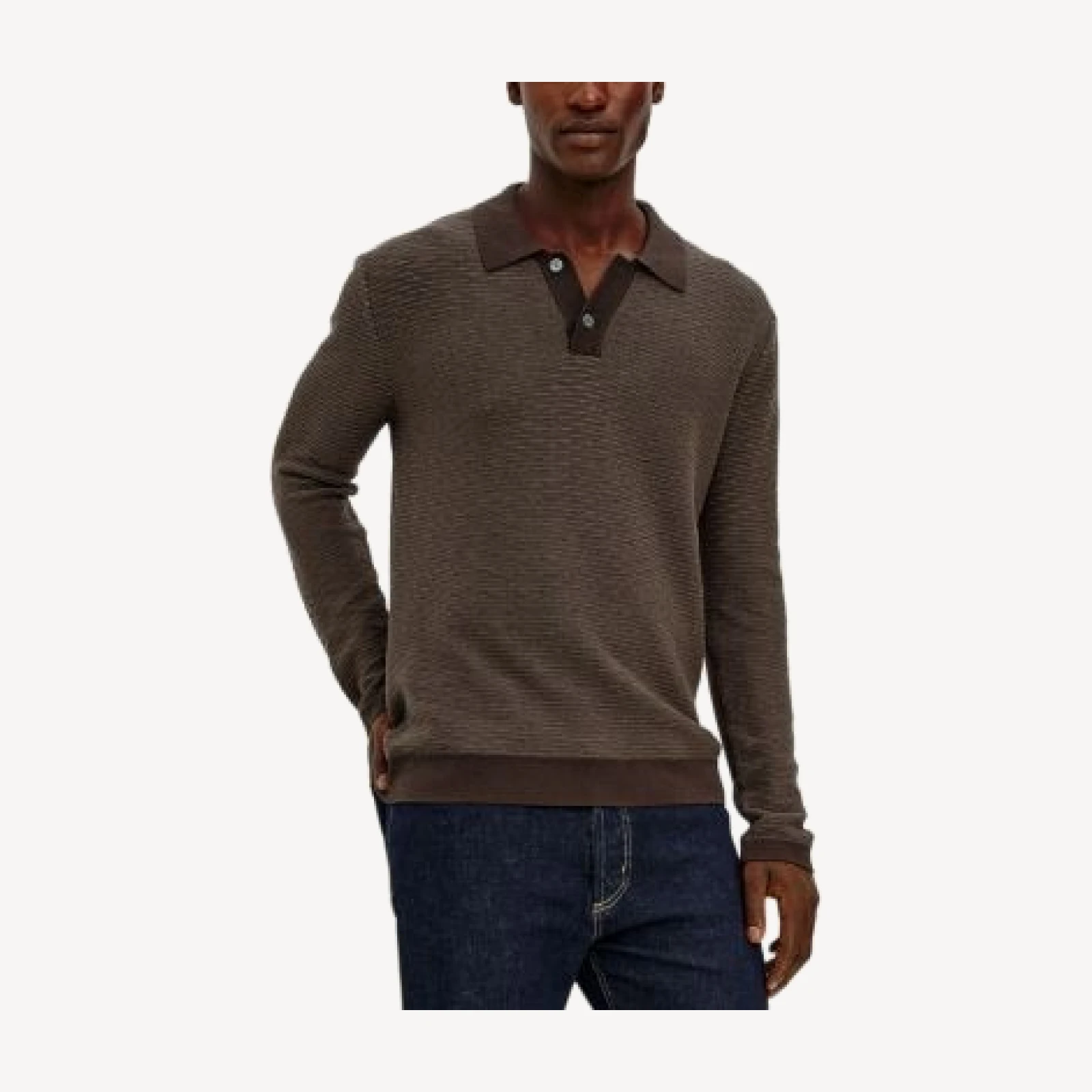 Rails Fulton Cotton Long Sleeve Sweater Polo