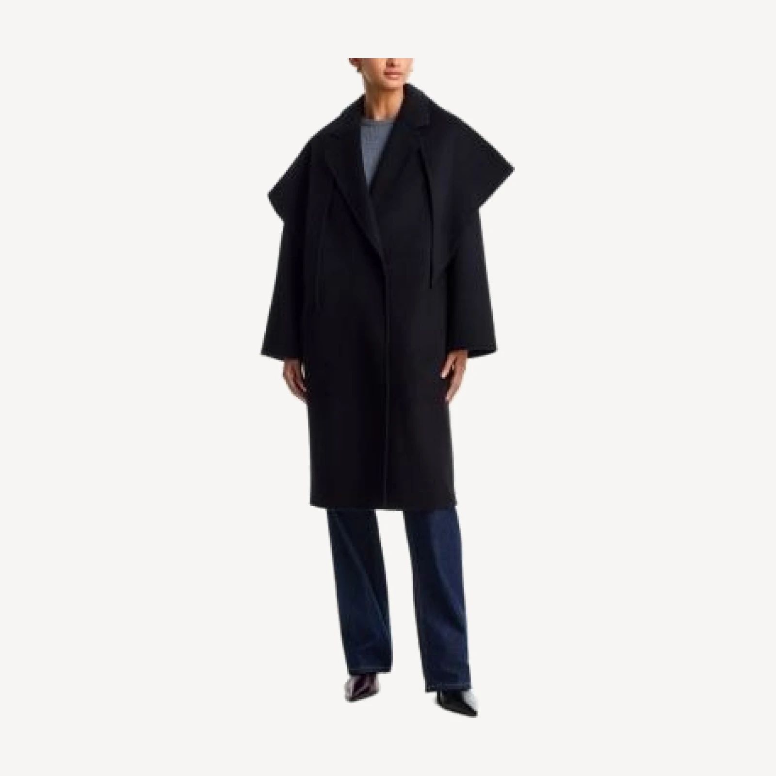 Aqua Oversized Removable Scarf Coat - Exclusive