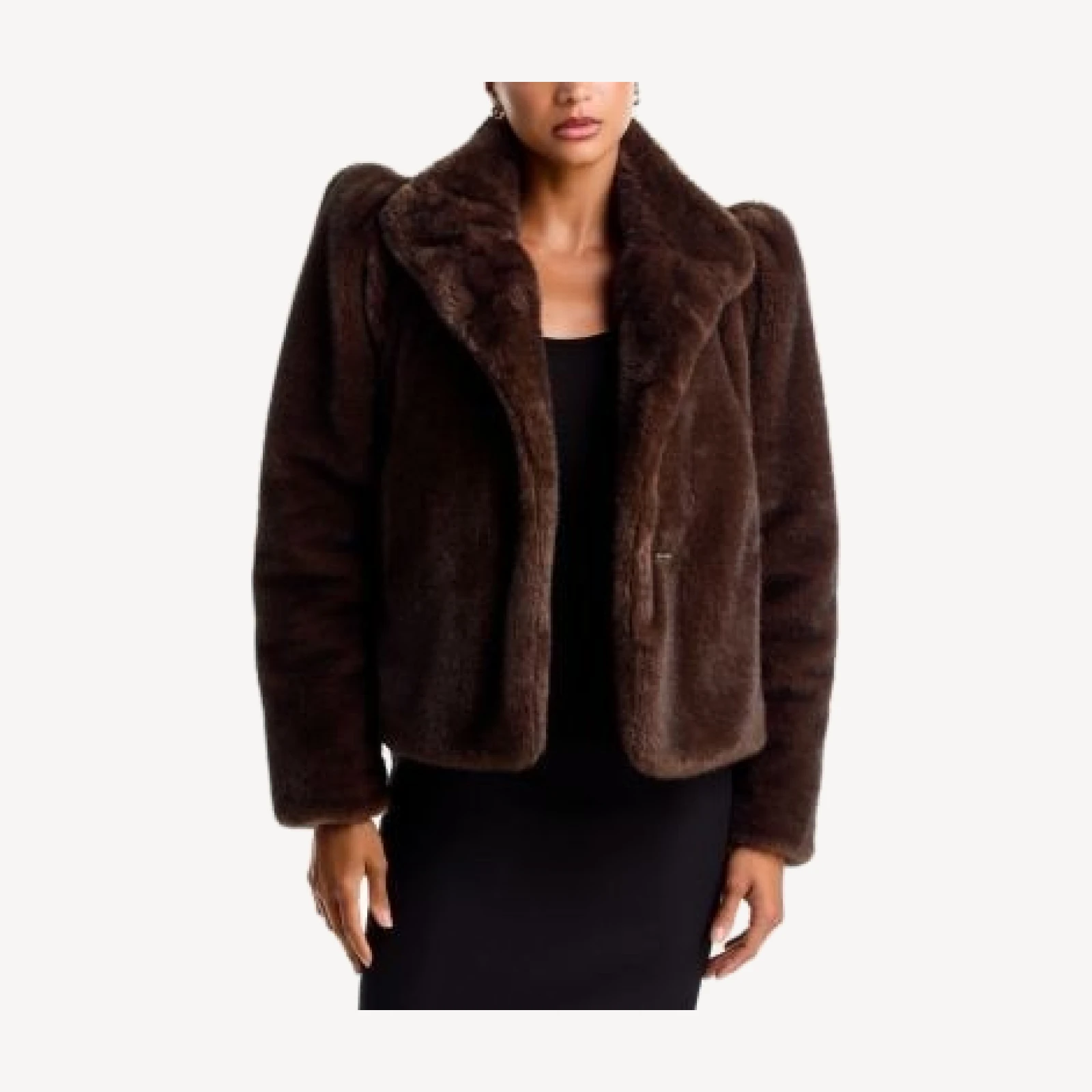 Aqua Faux Fur Puff Sleeve Jacket - Exclusive