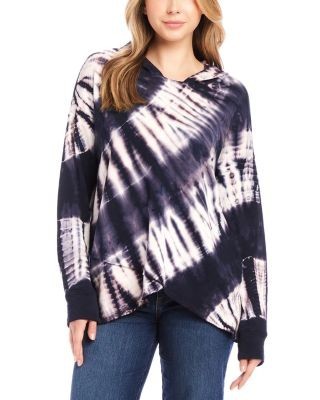 Karen Kane Tie Dyed Asymmetric Hem Hoodie Top