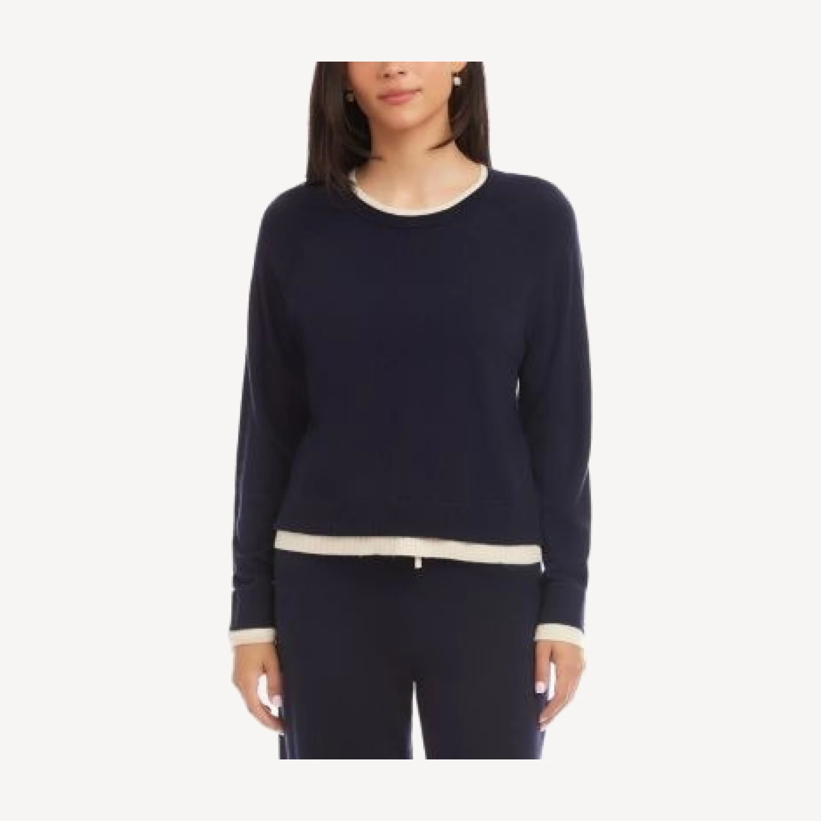 Karen Kane Contrast Crewneck Sweater