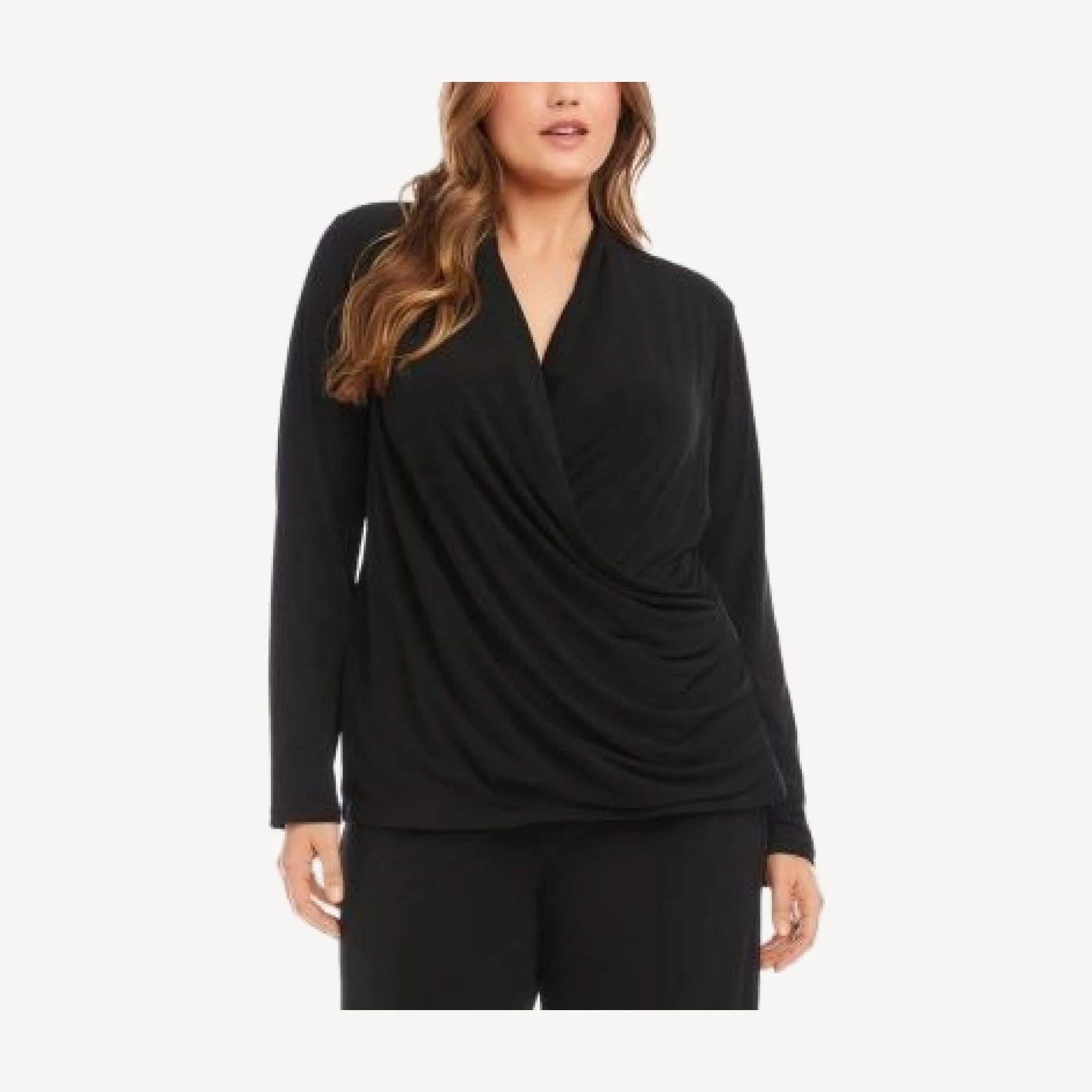 Karen Kane Plus Travel Jersey Draped Top