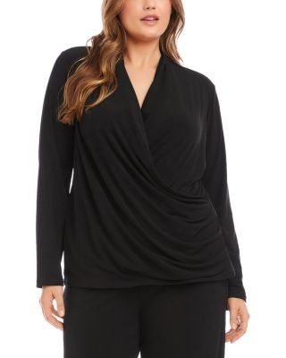 Karen Kane Plus Travel Jersey Draped Top