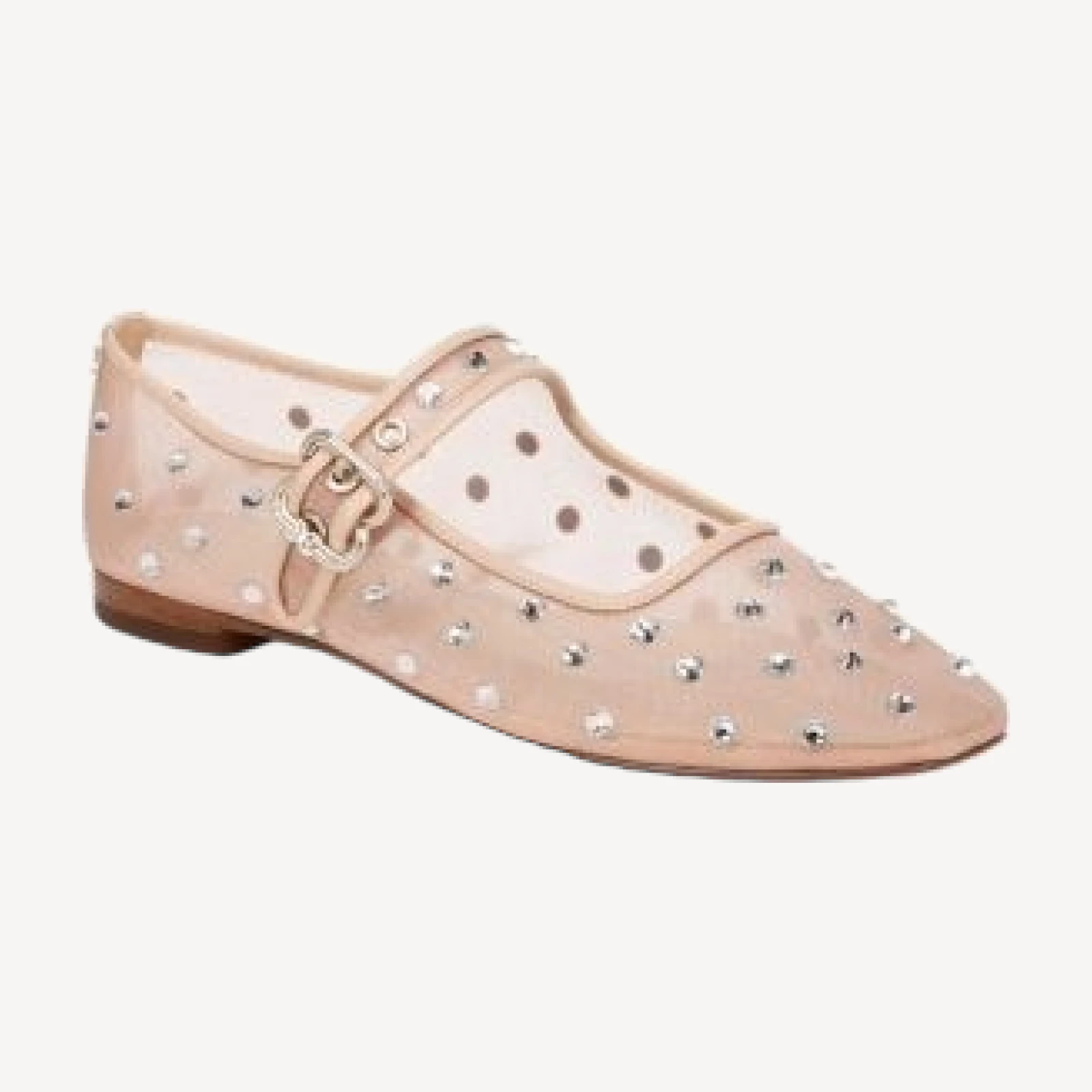 Sam Edelman Women's Michaela Square Toe Gem Embellished Mesh Mary Jane Shoes