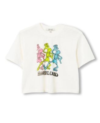Junk Food Clothing Women's Grateful Dead Dancing Skeletons Crop Mock Neck Tee