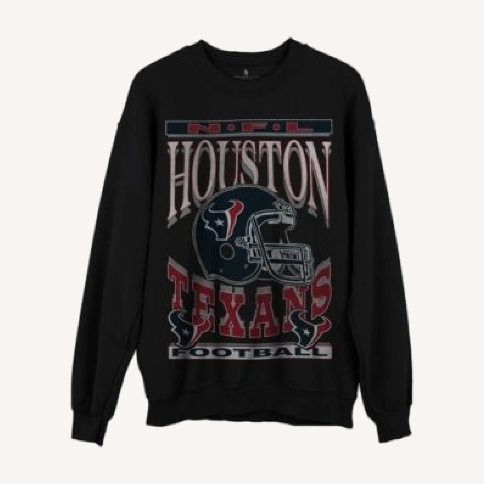 Junk Food Clothing Nfl Unisex Houston Texans Helmet Flea Market Crew Fleece Sweatshirt