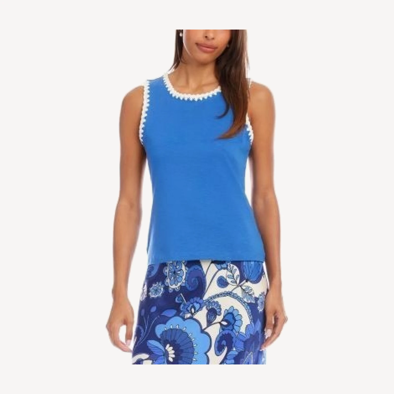 Karen Kane Edge Stitch Contrast Tank