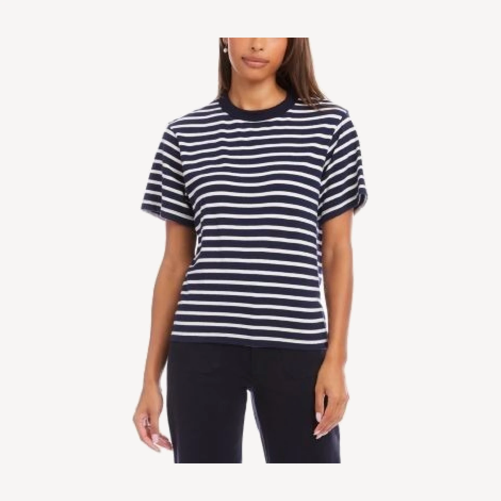 Karen Kane Stripe Short Sleeve Top