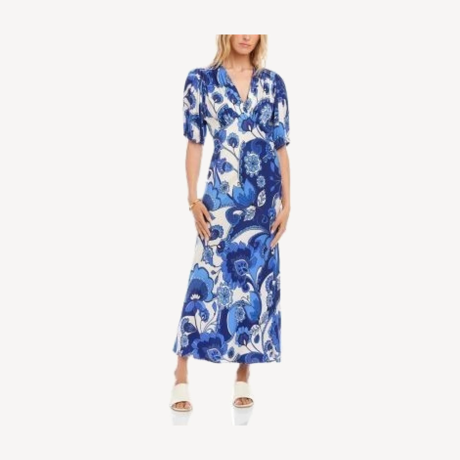 Karen Kane Puff Sleeve Bias Dress