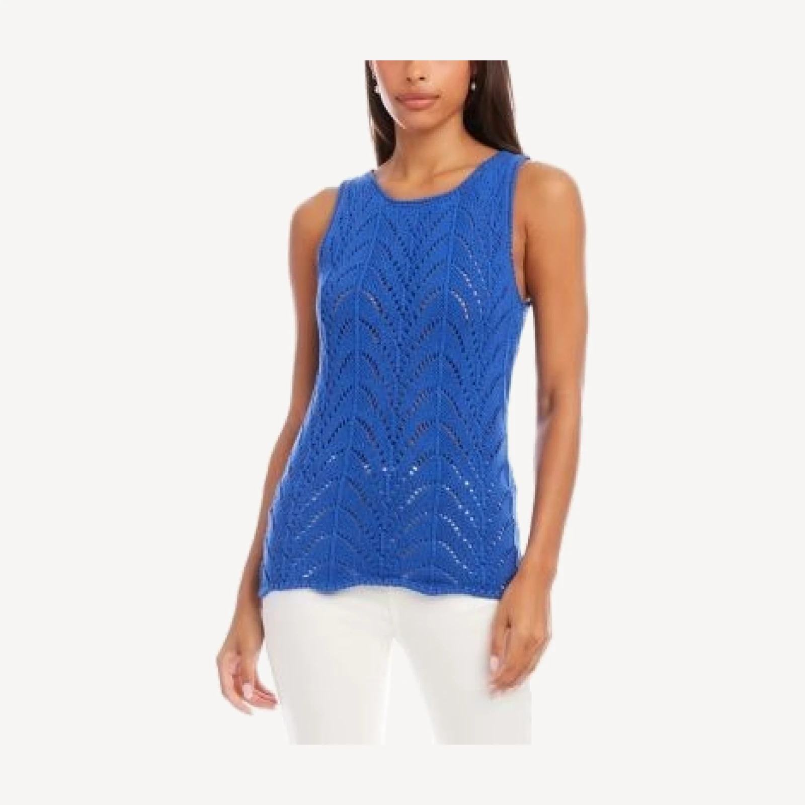 Karen Kane Crochet Sweater Tank Top