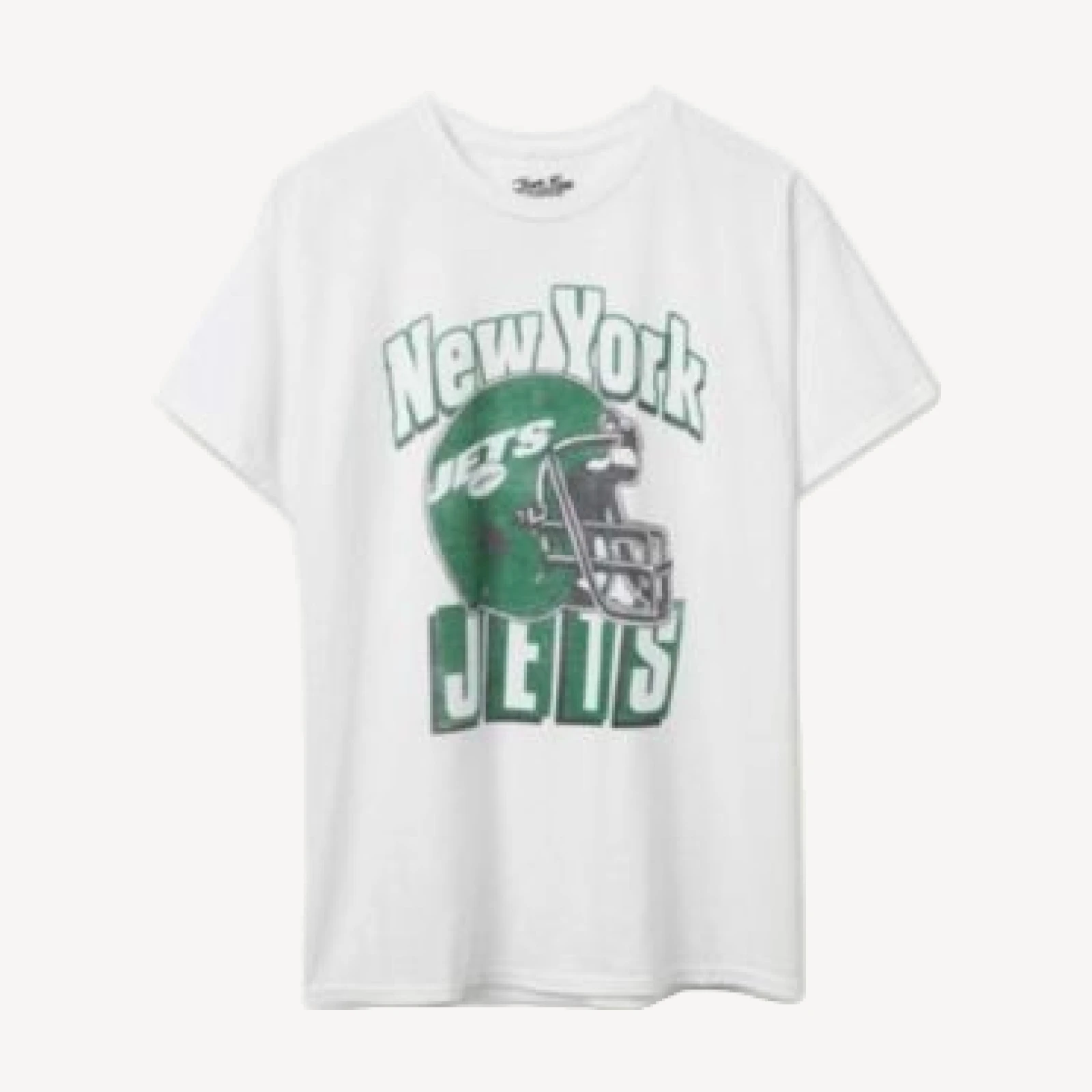 Junk Food Clothing Unisex Nfl New York Jets Throwback Helmet Flea Market Tee