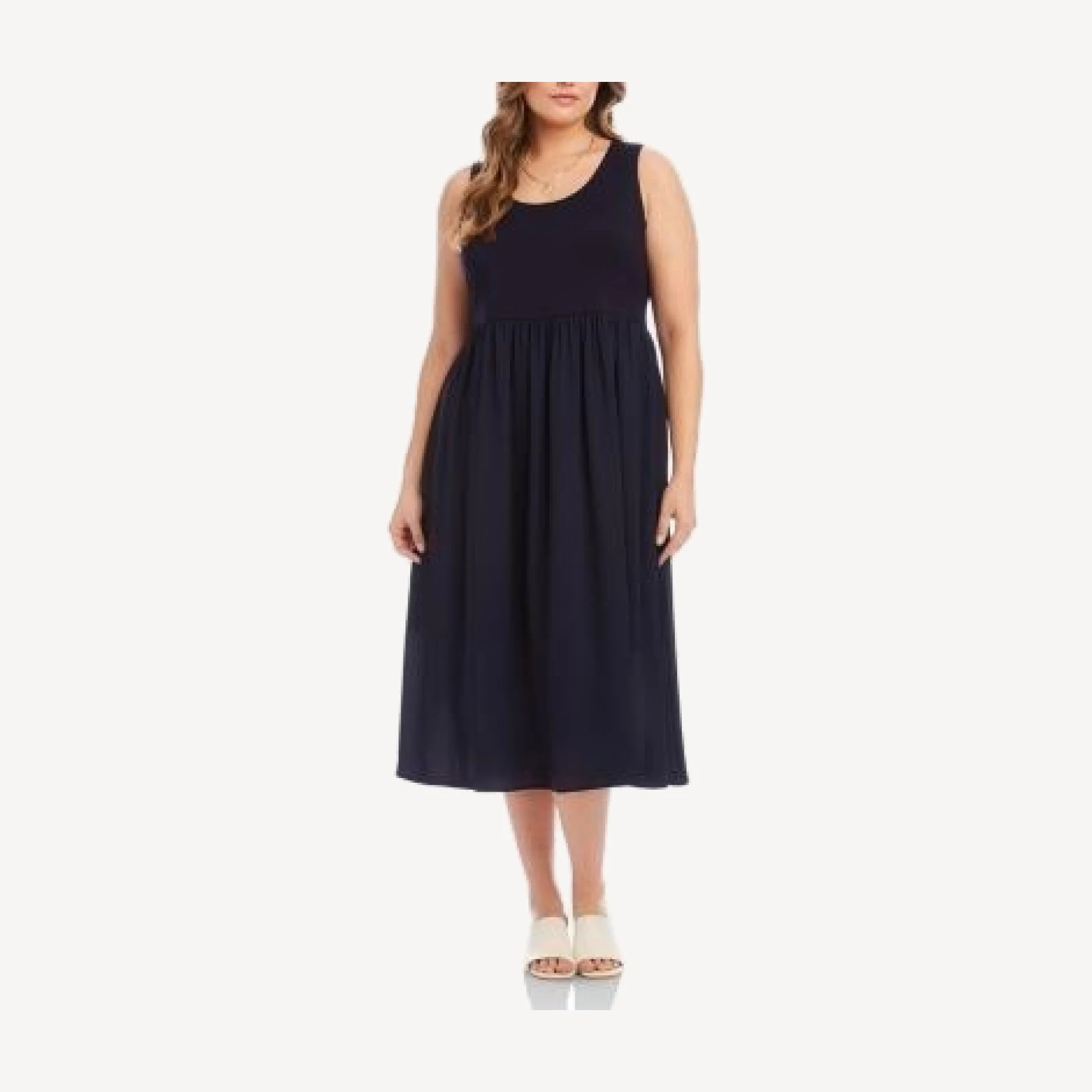 Karen Kane Plus Size Sleeveless Contrast Midi Dress