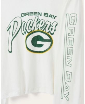 Junk Food Clothing Women's Nfl Green Bay Packers Touchdown Long Sleeve Cropped Tee