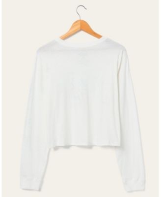Junk Food Clothing Women's Nfl Green Bay Packers Touchdown Long Sleeve Cropped Tee