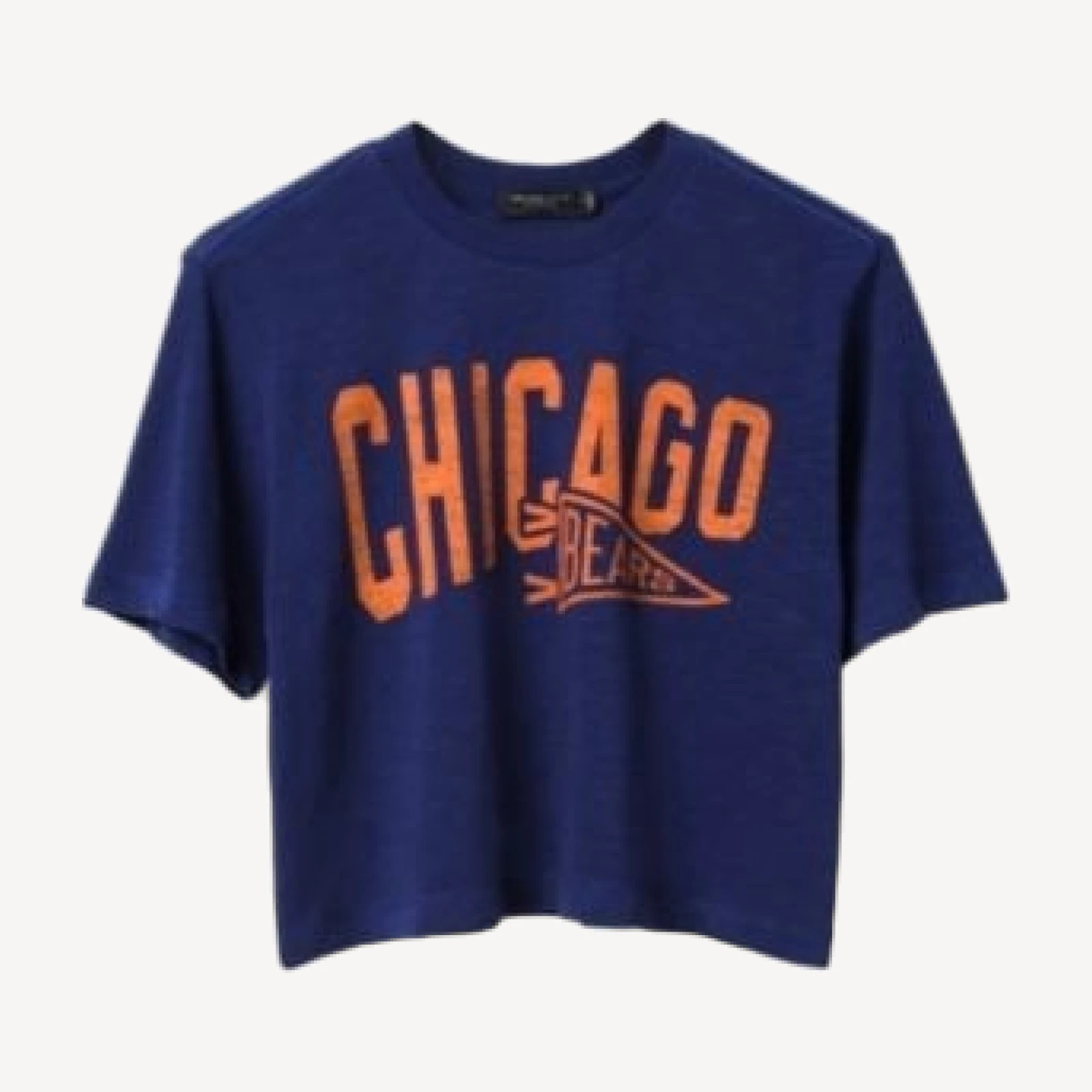 Junk Food Clothing Women's Nfl Chicago Bears Dual Threat Mock Neck Crop Tee