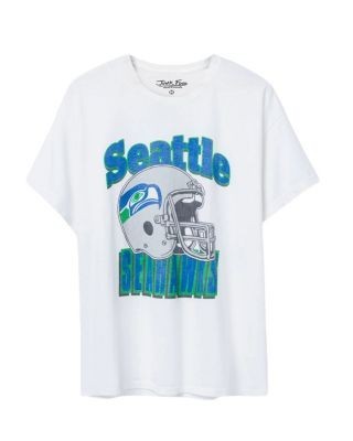 Junk Food Clothing Unisex Nfl Seattle Seahawks Throwback Helmet Flea Market Tee