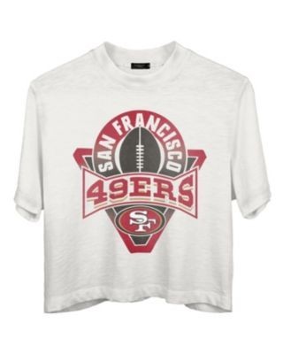 Junk Food Clothing Women's Nfl San Francisco 49ers Mock Neck Crop Tee