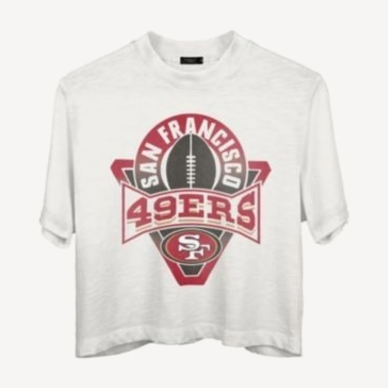 Junk Food Clothing Women's Nfl San Francisco 49ers Mock Neck Crop Tee