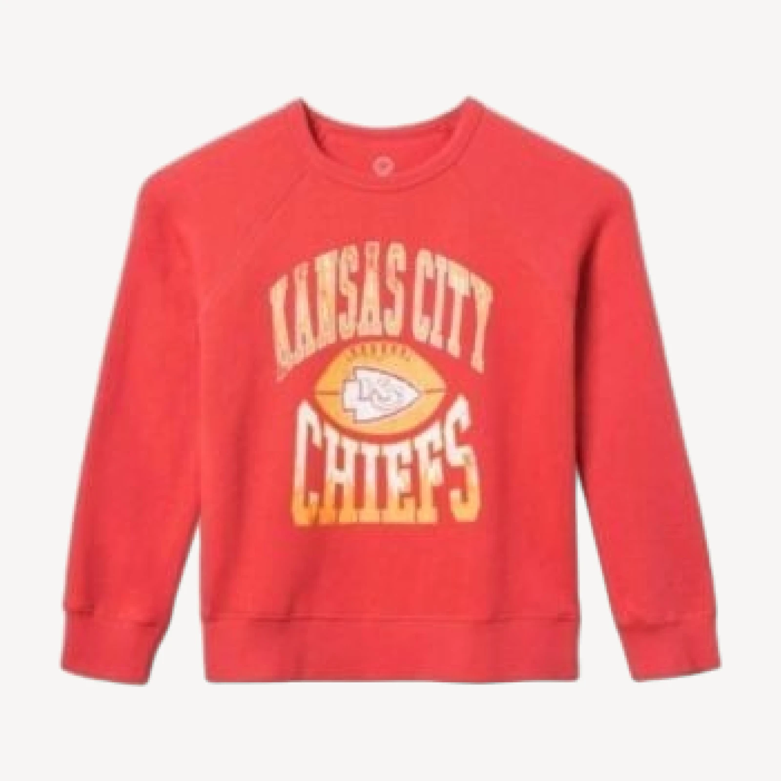 Junk Food Clothing Unisex Nfl Kansas City Chiefs Hot Route Raglan Fleece - Little Kid, Big Kid