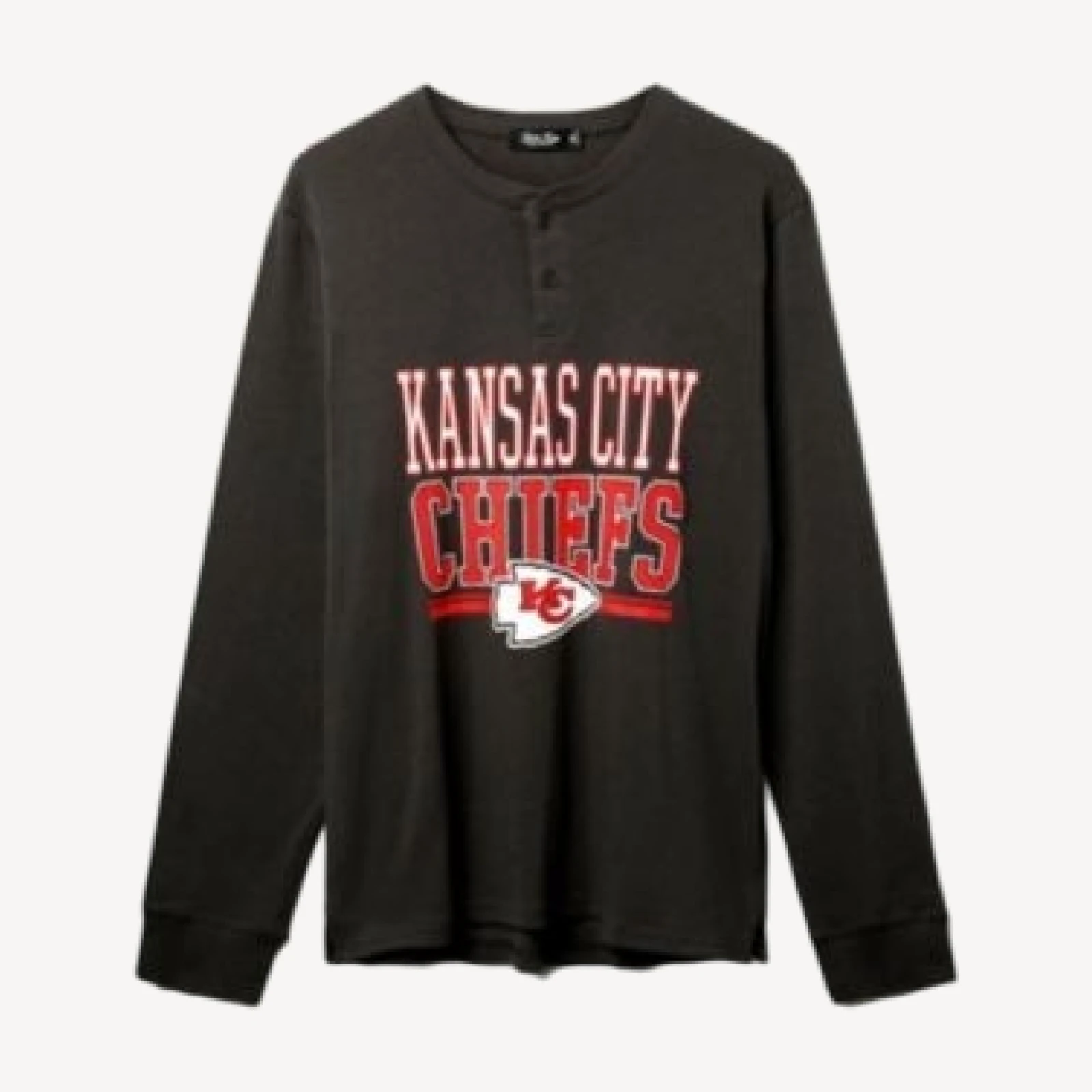 Junk Food Clothing Unisex Nfl Kansas City Chiefs Long Sleeve Henley