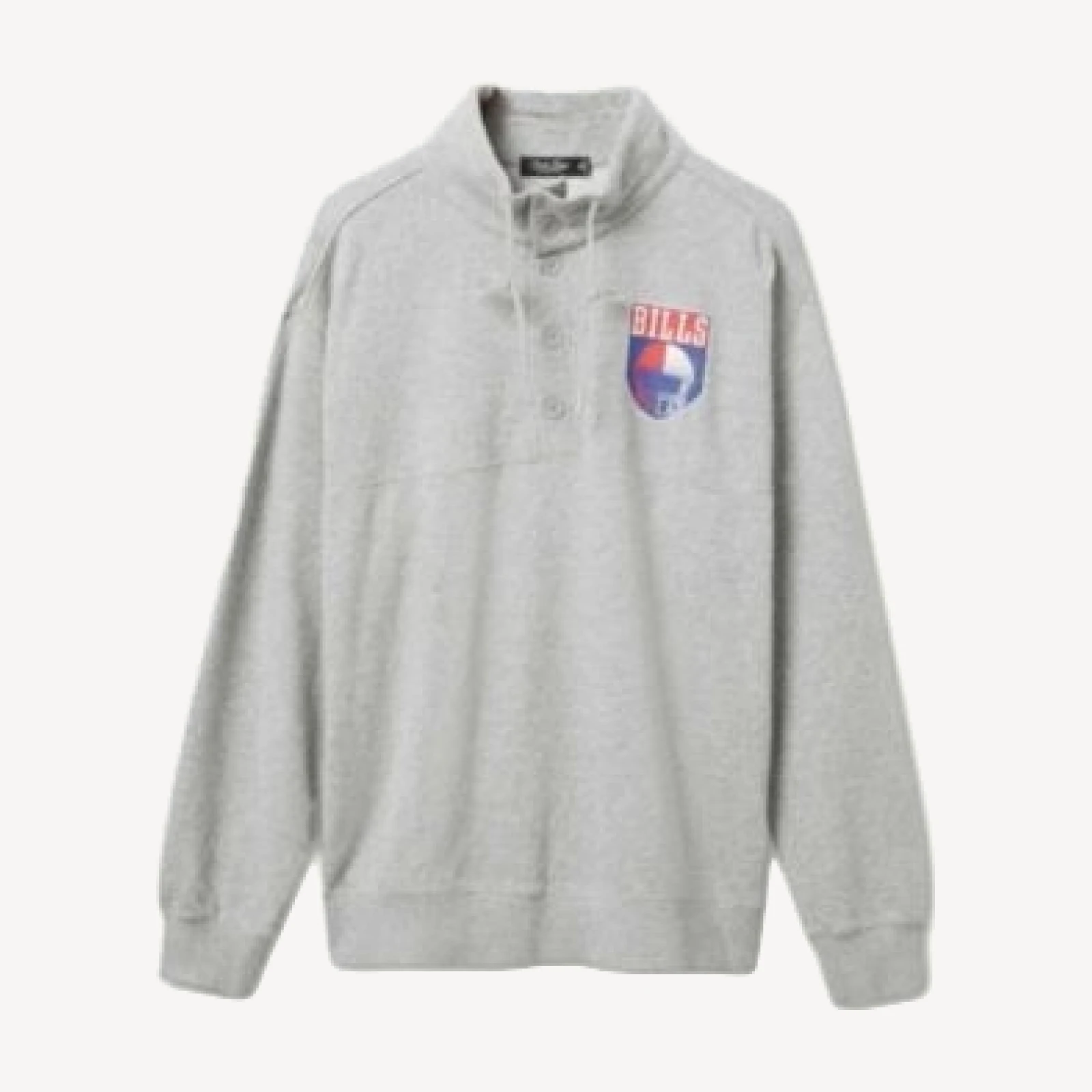 Junk Food Clothing Unisex Nfl Buffalo Bills Slant 1/4 Button Up Fleece
