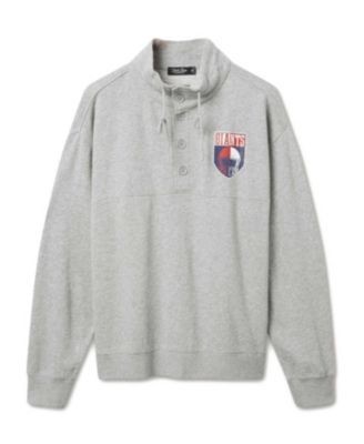 Junk Food Clothing Unisex Nfl New York Giants Slant 1/4 Button Up Fleece