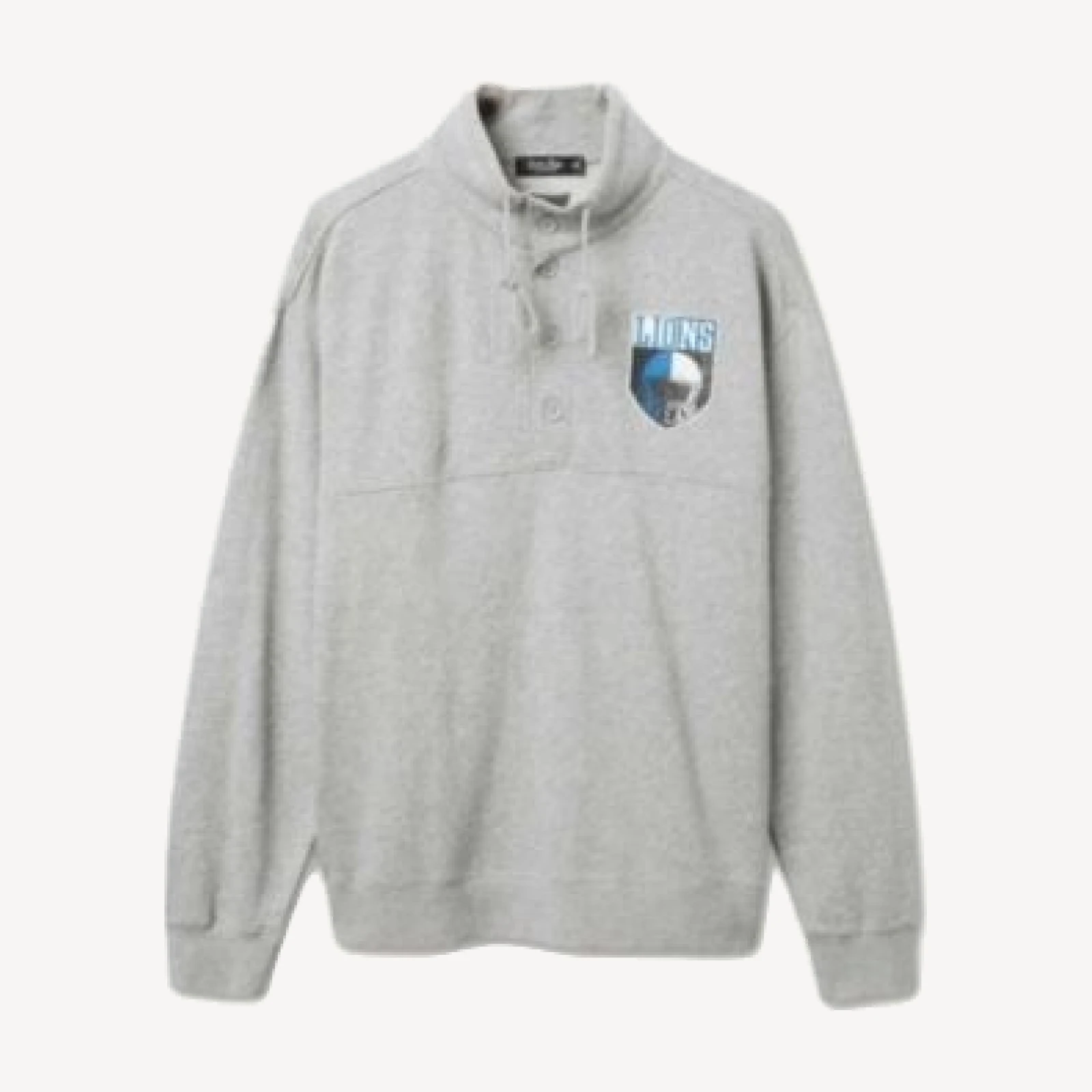 Junk Food Clothing Unisex Nfl Detroit Lions Slant 1/4 Button Up Fleece