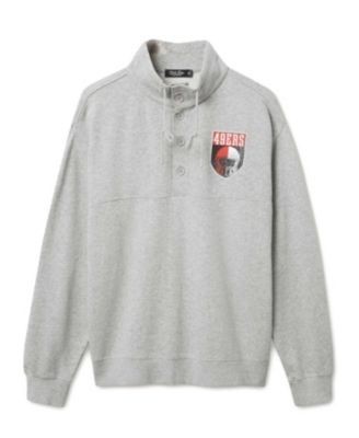 Junk Food Clothing Unisex Nfl San Francisco 49ers Slant 1/4 Button Up Fleece