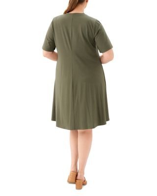 Karen Kane Plus Short Sleeve A Line Dress