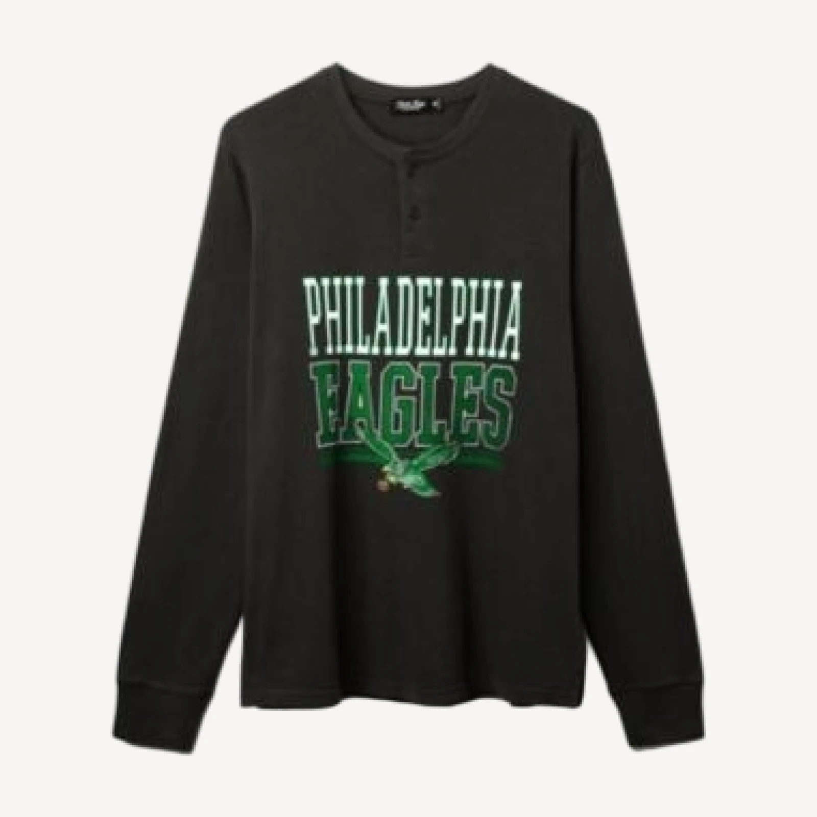 Junk Food Clothing Unisex Nfl Philadelphia Eagles Long Sleeve Henley Tee