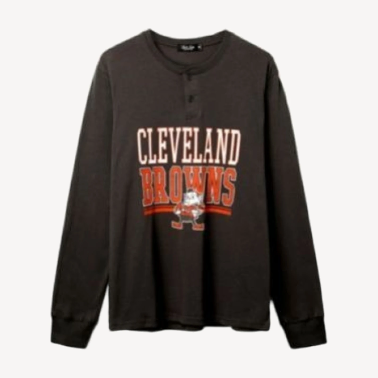 Junk Food Clothing Unisex Nfl Cleveland Browns Long Sleeve Henley