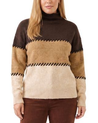 Karen Kane Plus Size Whipstitched Colorblocked Sweater