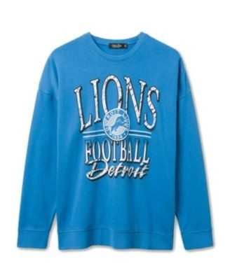 Junk Food Clothing Unisex Nfl Detroit Lions Lateral Crew Fleece