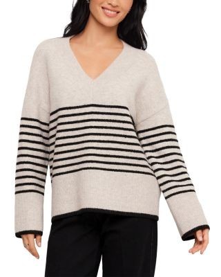 Karen Kane Printed V Neck Sweater
