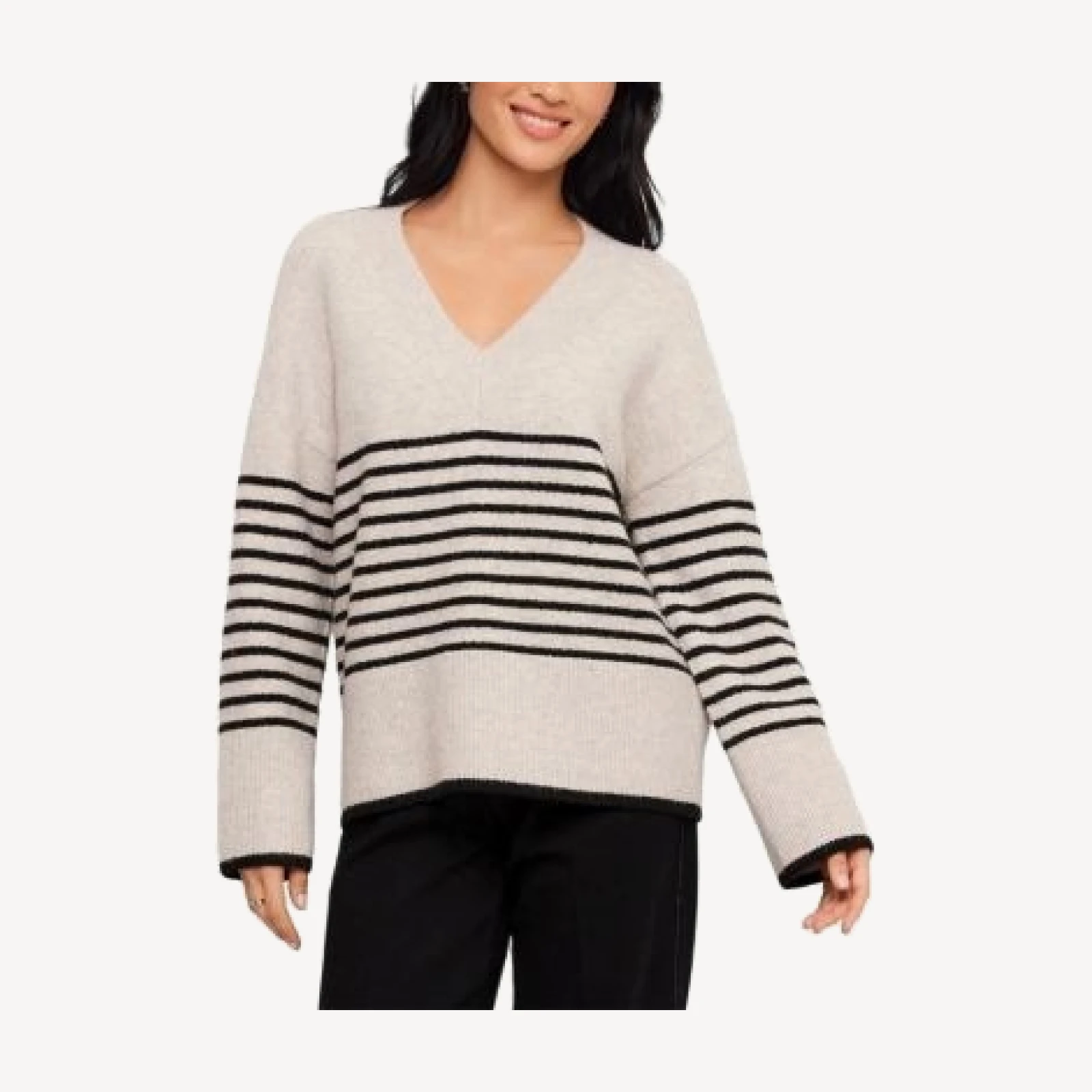 Karen Kane Printed V Neck Sweater