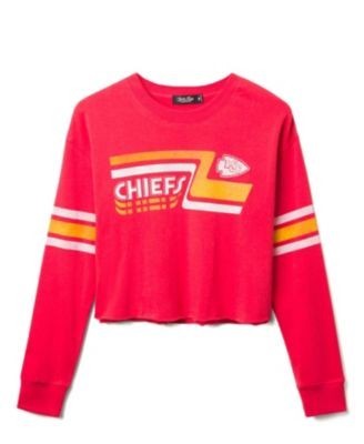 Junk Food Clothing Women's Nfl Kansas City Chiefs Retro Crop Fleece Sweatshirt