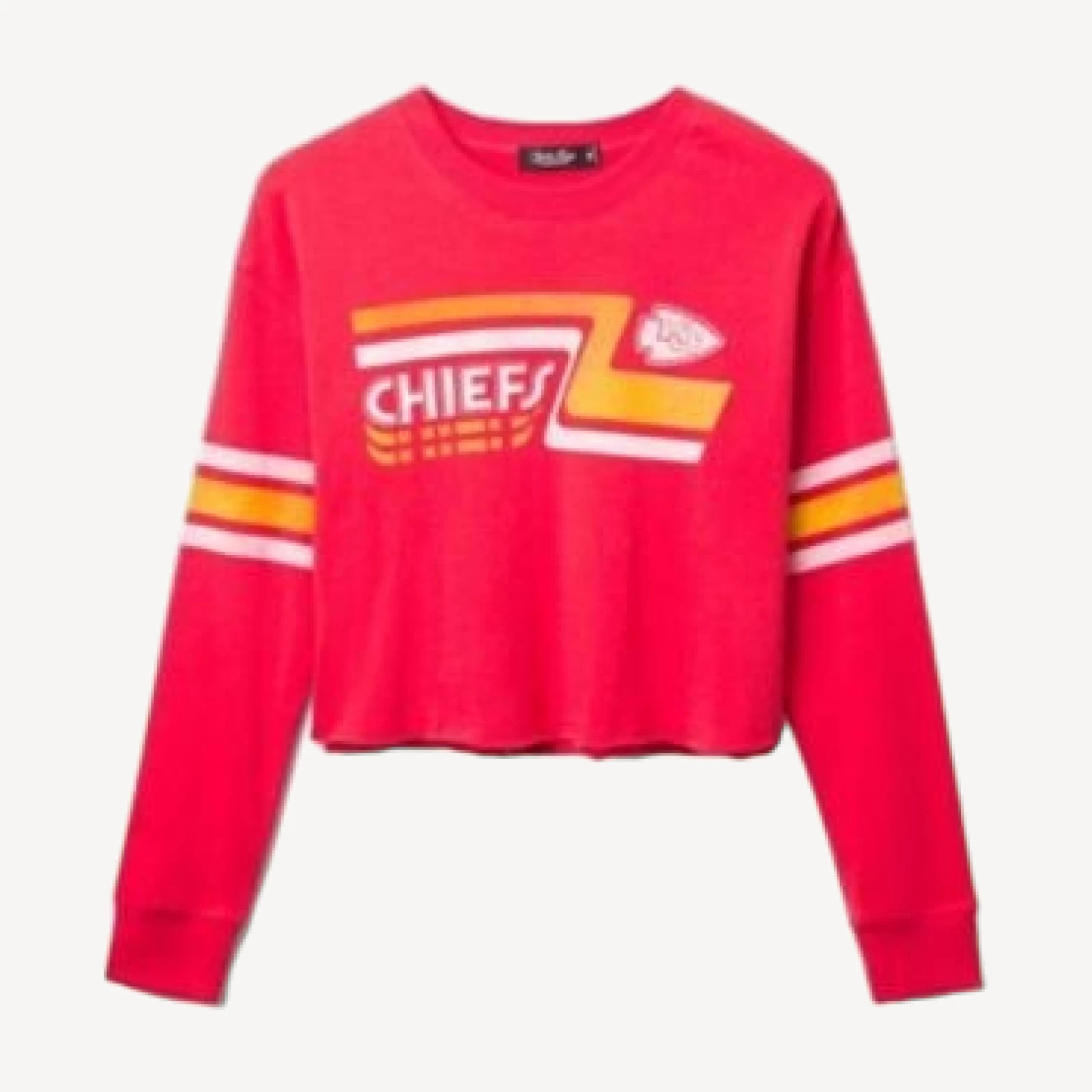 Junk Food Clothing Women's Nfl Kansas City Chiefs Retro Crop Fleece Sweatshirt