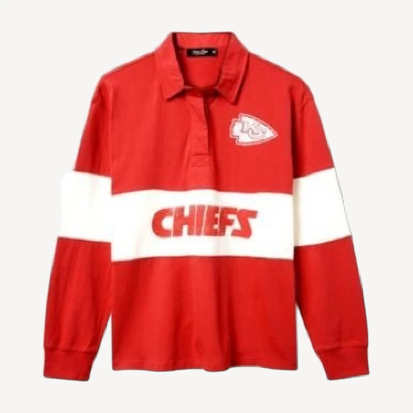 Junk Food Clothing Women's Nfl Kansas City Chiefs Rugby Long Sleeve Sweater