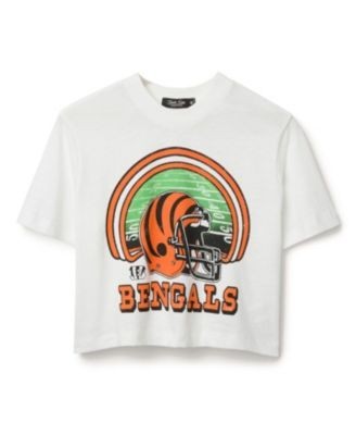 Junk Food Clothing Women's Nfl Cincinnati Bengals Game Time Mock Neck Crop Tee