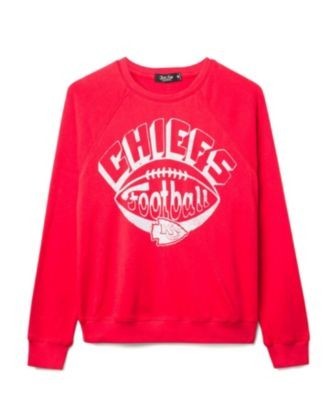 Junk Food Clothing Women's Nfl Kansas City Chiefs Football Raglan Crew Fleece