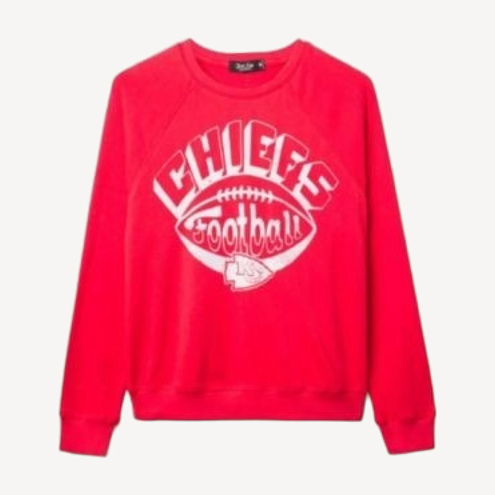 Junk Food Clothing Women's Nfl Kansas City Chiefs Football Raglan Crew Fleece