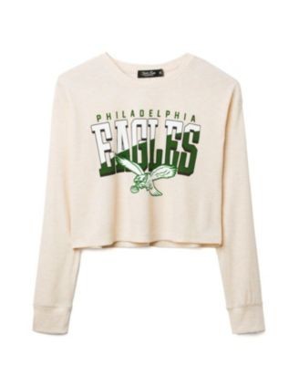 Junk Food Clothing Women's Nfl Philadelphia Eagles Slant Crop Thermal Tee