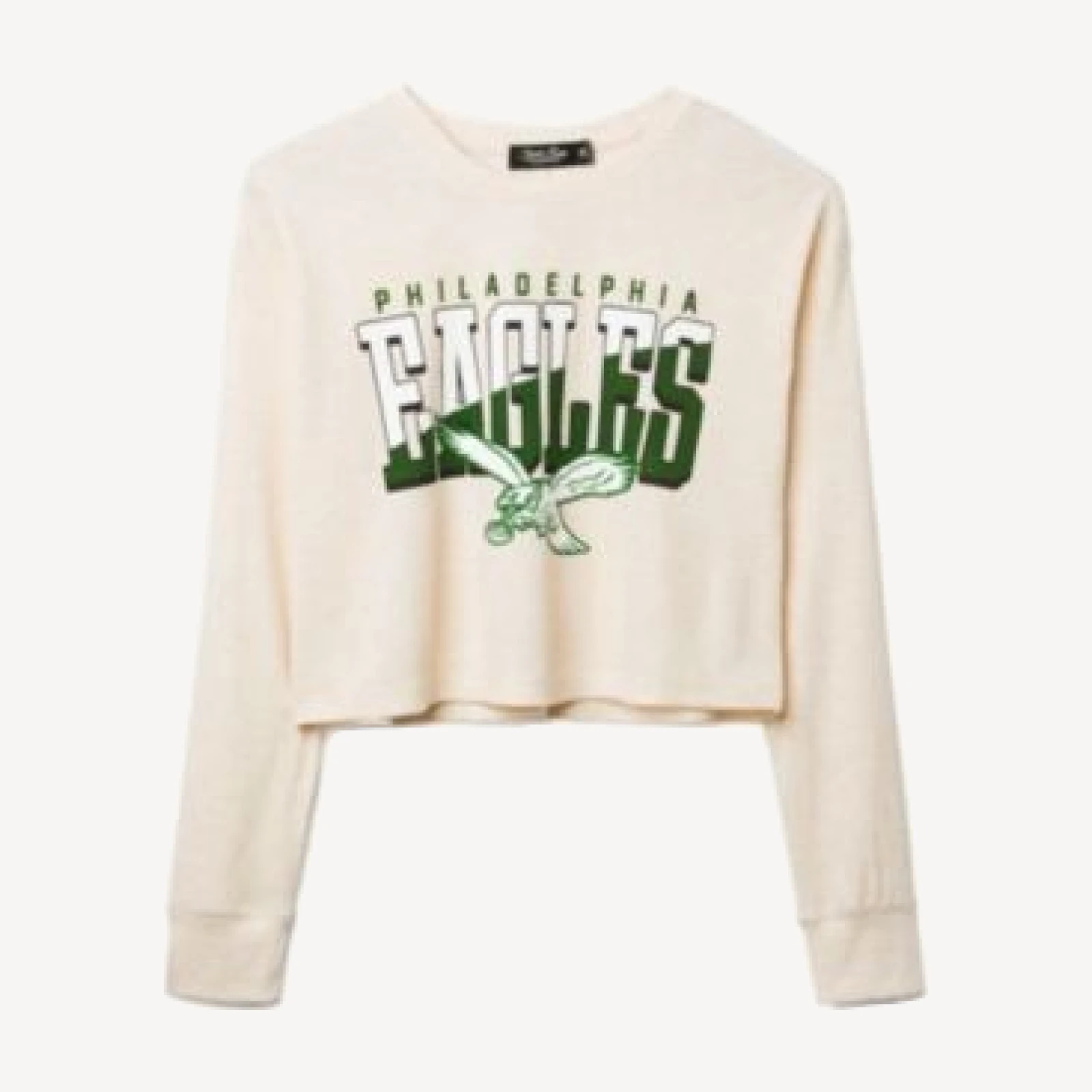 Junk Food Clothing Women's Nfl Philadelphia Eagles Slant Crop Thermal Tee