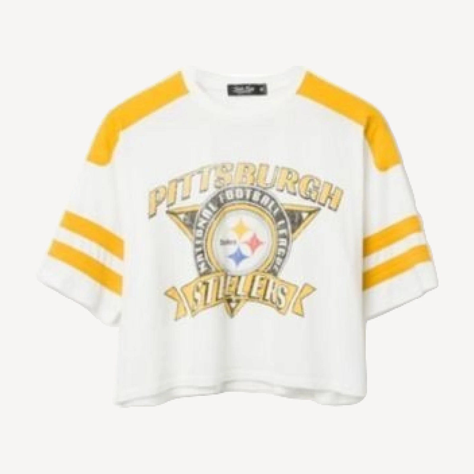 Junk Food Clothing Women's Nfl Pittsburgh Steelers Striped Crop Tee