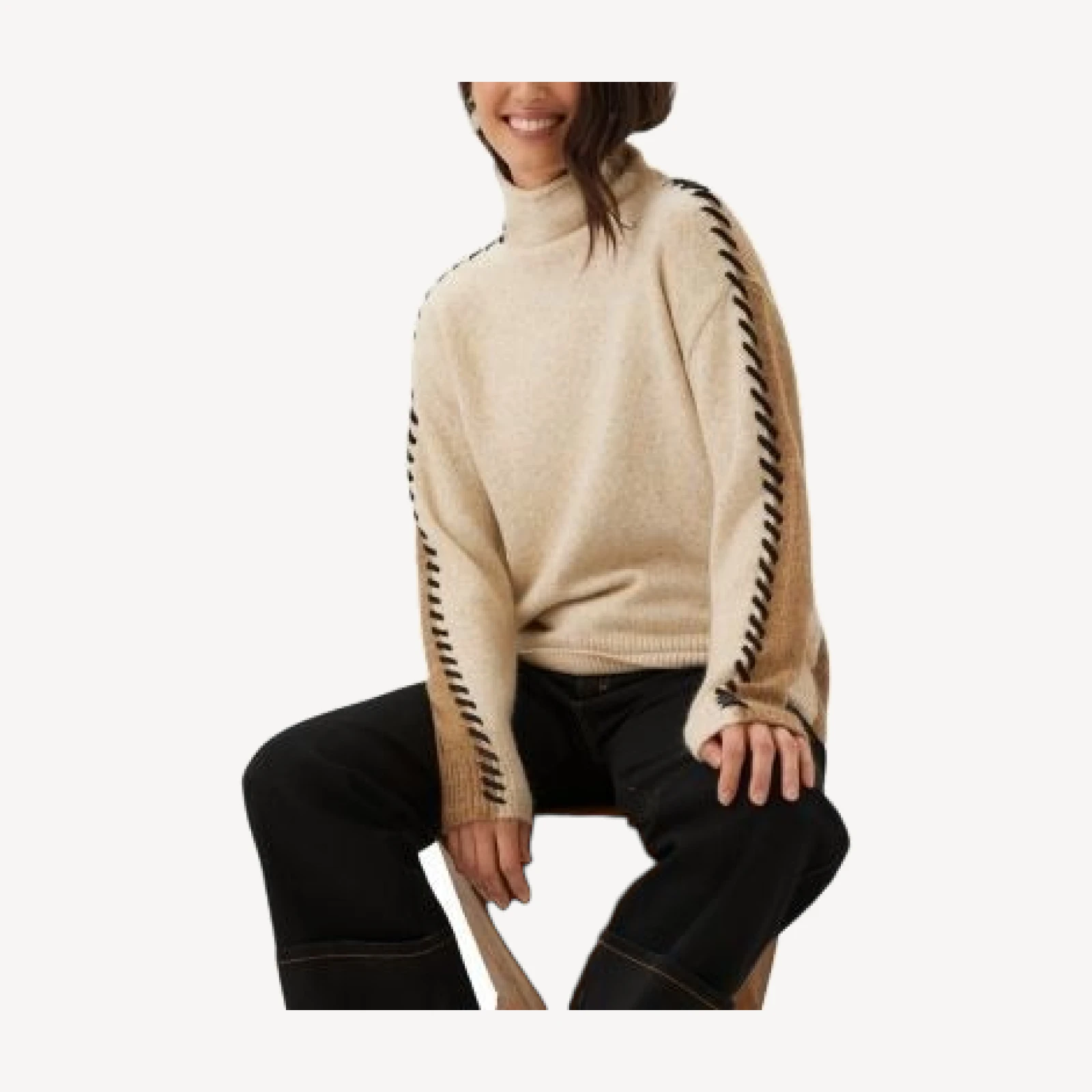 Karen Kane Whipstitched Colorblocked Sweater