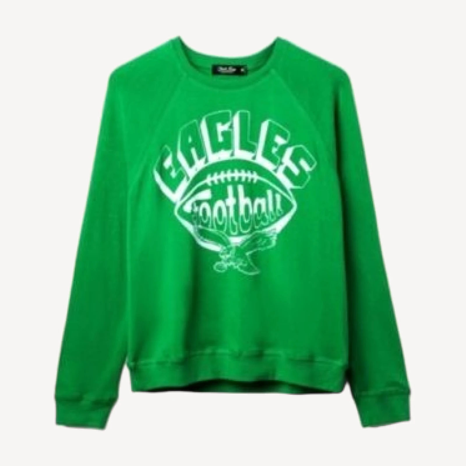 Junk Food Clothing Women's Nfl Philadelphia Eagles Football Raglan Crew Fleece