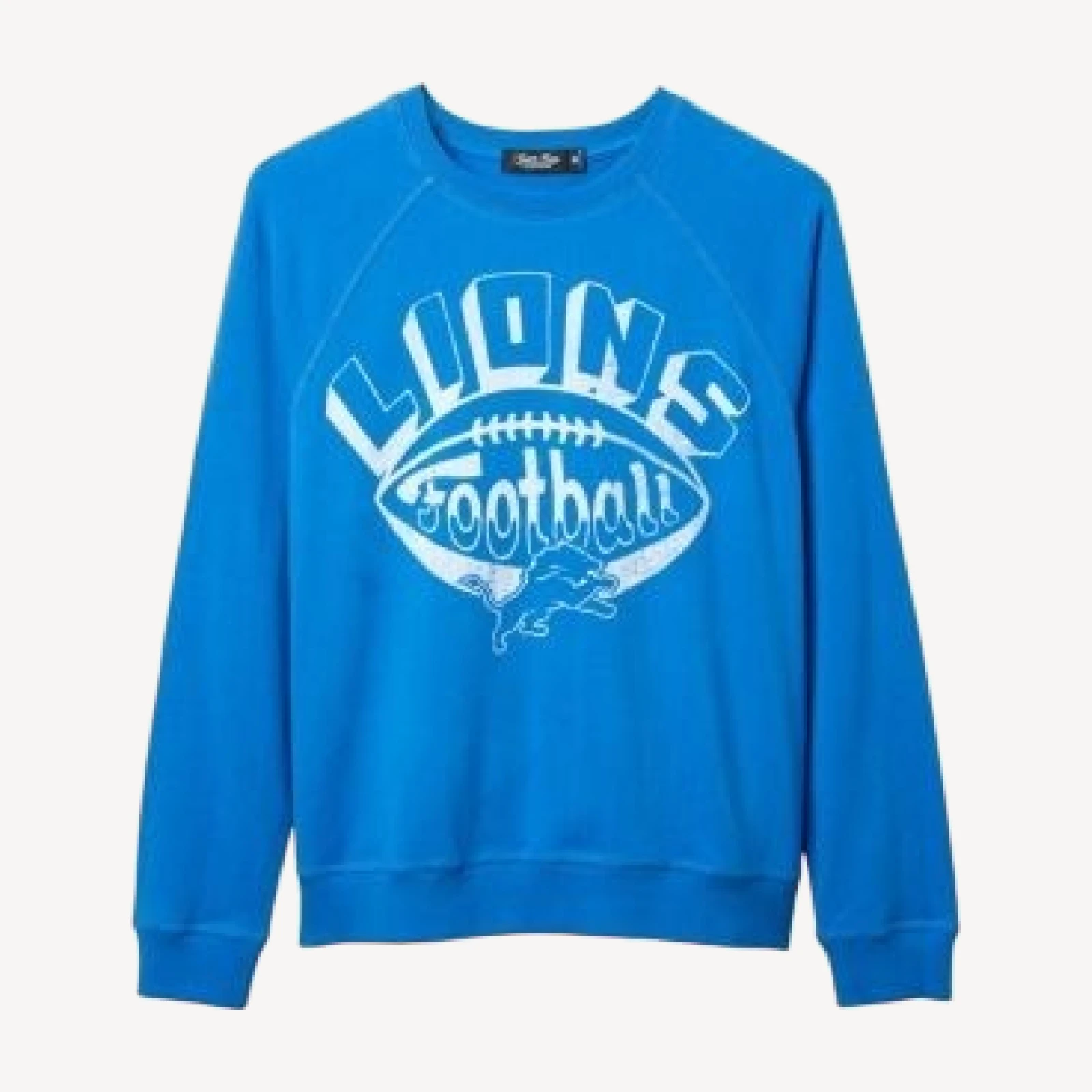 Junk Food Clothing Women's Nfl Detroit Lions Football Raglan Crew Fleece