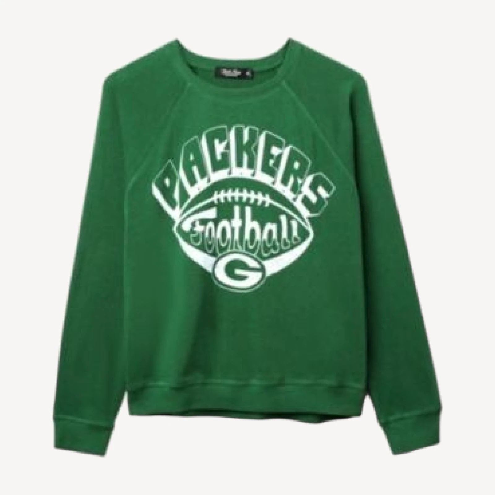 Junk Food Clothing Women's Nfl Green Bay Packers Football Raglan Crew Fleece