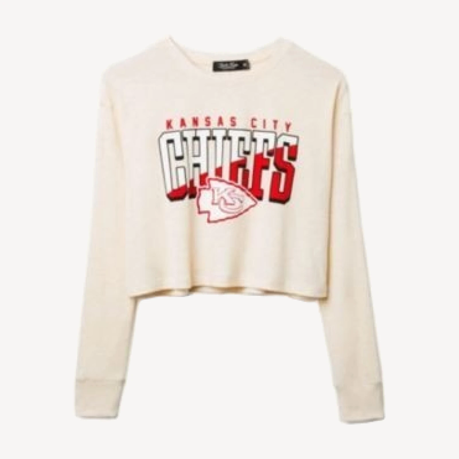 Junk Food Clothing Women's Nfl Kansas City Chiefs Slant Crop Thermal Tee