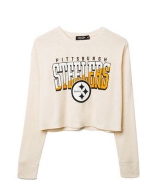 Junk Food Clothing Nfl Women's Pittsburgh Steelers Slant Crop Thermal